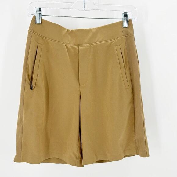 ATHLETA Brooklyn 9” Bermuda Hiking Walking Shorts Big Sur Brown gorpcore size 4 - Picture 1 of 10